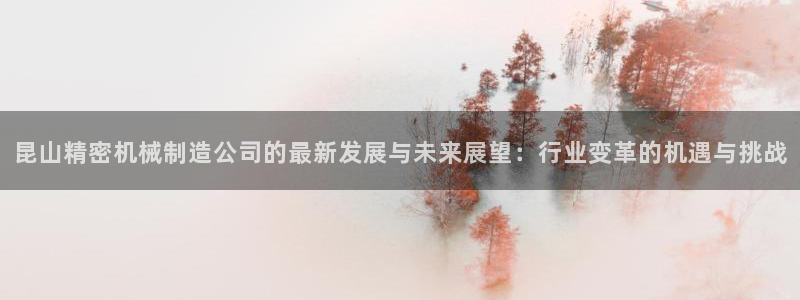 彩神V集团公司：昆山精密机械制造公司的最新发展与未来展望：行业变革的机遇与挑战
